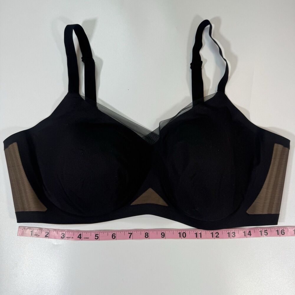 HoneyLove Crossover Bra Women's 2X Black Wireless Removable Pads - Picture 3 of 7